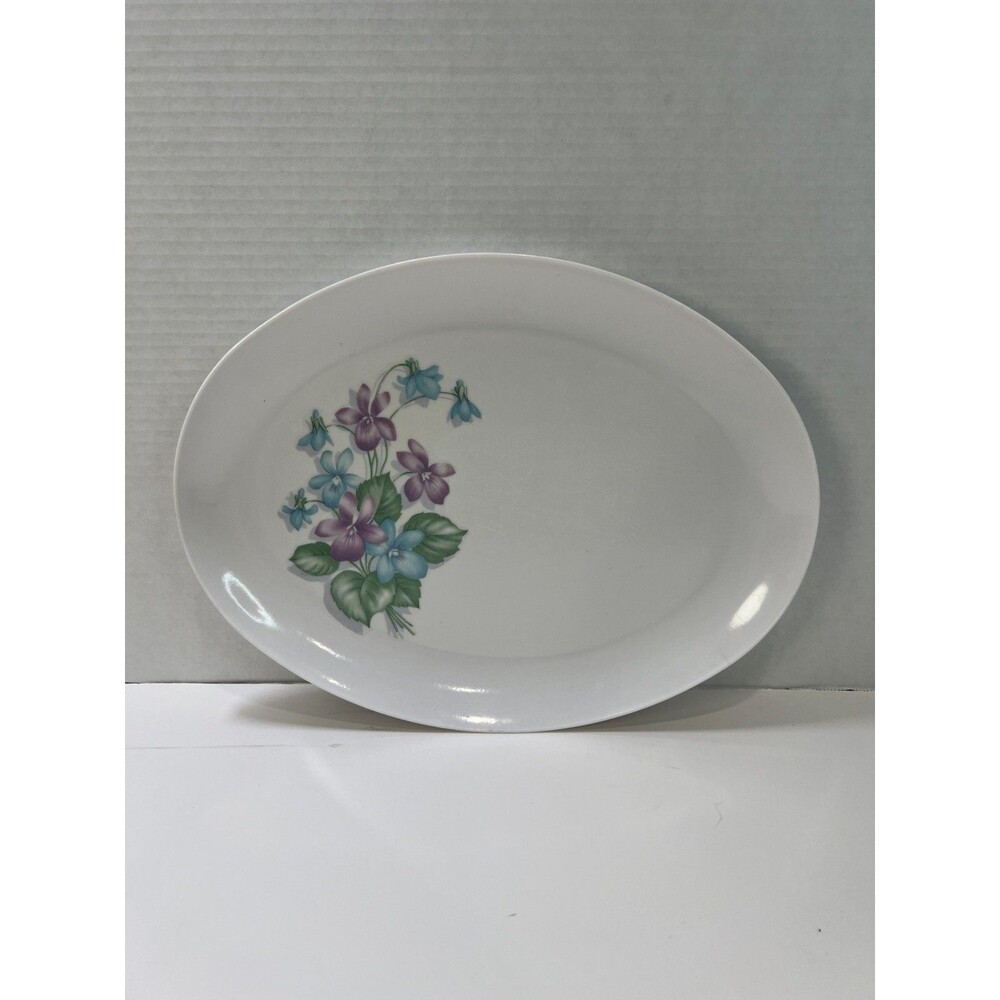VTG MCM Royalon Corsage Violet Melmac Oval Serving Tray Purple #313 13.25"